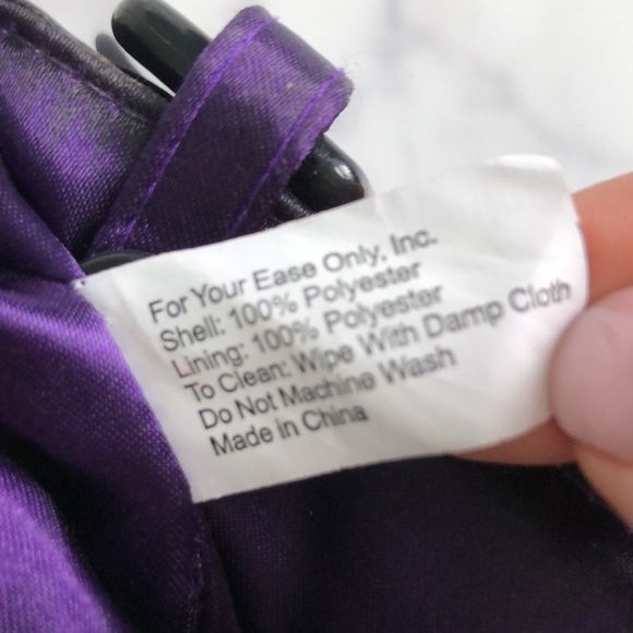 For Your Ease Only Black Satin Rosettes Evening Purse Handbag - Picture 4 of 12